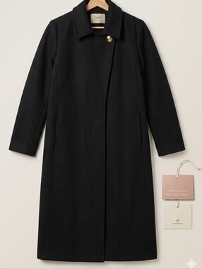NapBlack Wool-Blend Trench Coat